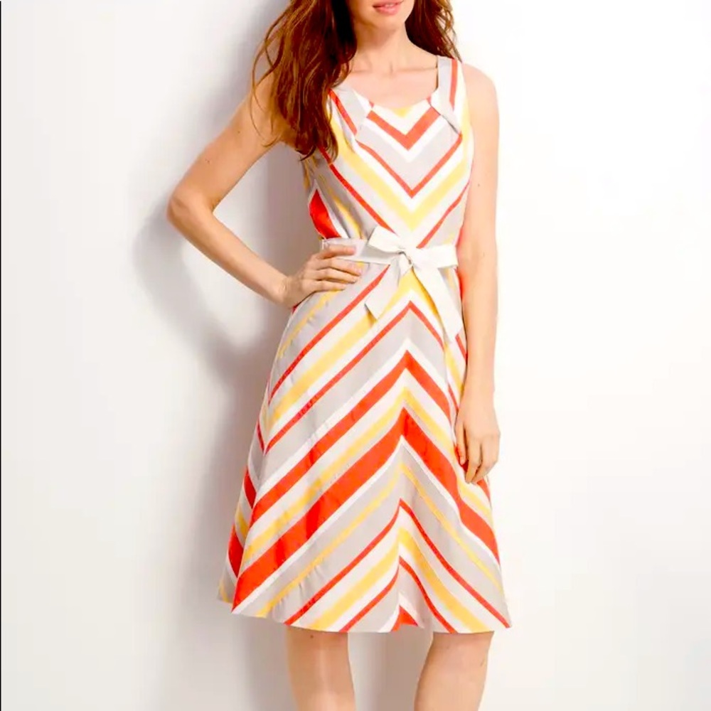 Lafayette 148 Nerissa Chevron Stripe dress size 10